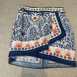 Farm Rio Blue and White Patterned Skirt